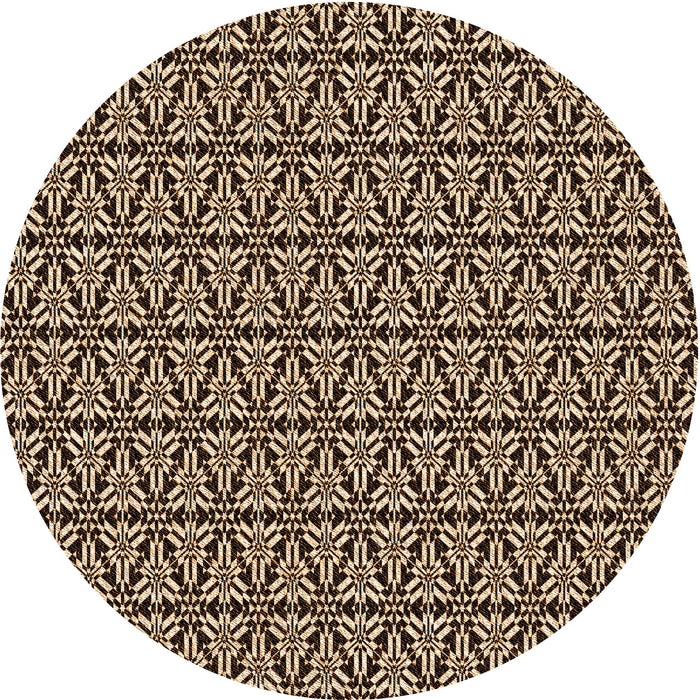 Square Patterned Black Brown Rug, pat953org