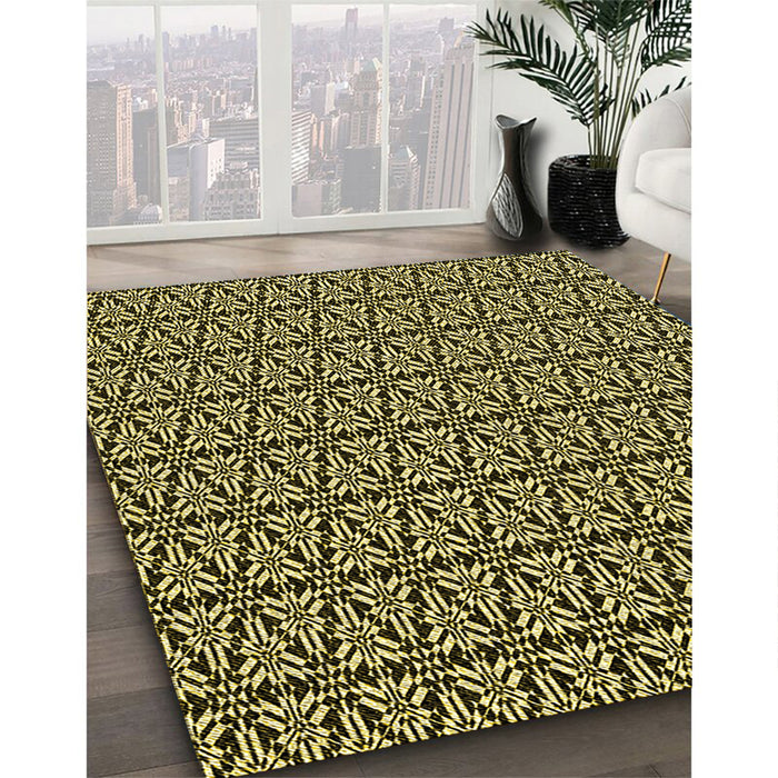 Patterned Midnight Gray Rug in Family Room, pat953yw