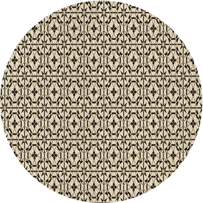 Square Patterned Vanilla Gold Rug, pat954brn