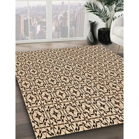 Patterned Deep Peach Orange Rug, pat954org