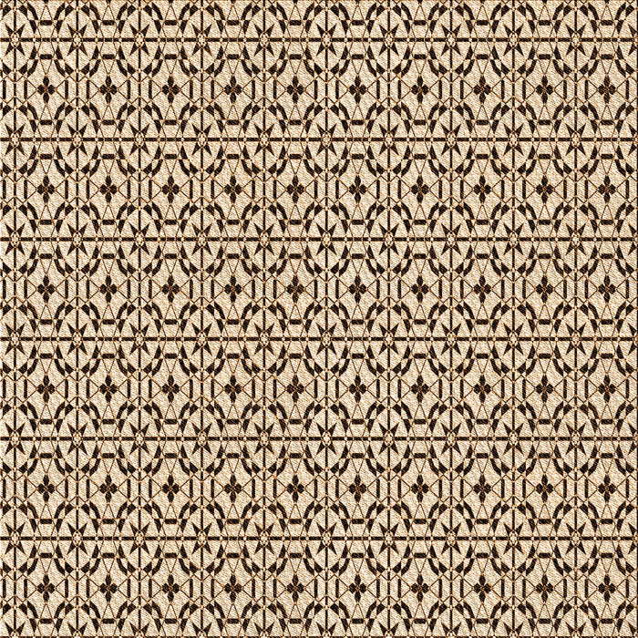 Round Patterned Deep Peach Orange Rug, pat954org