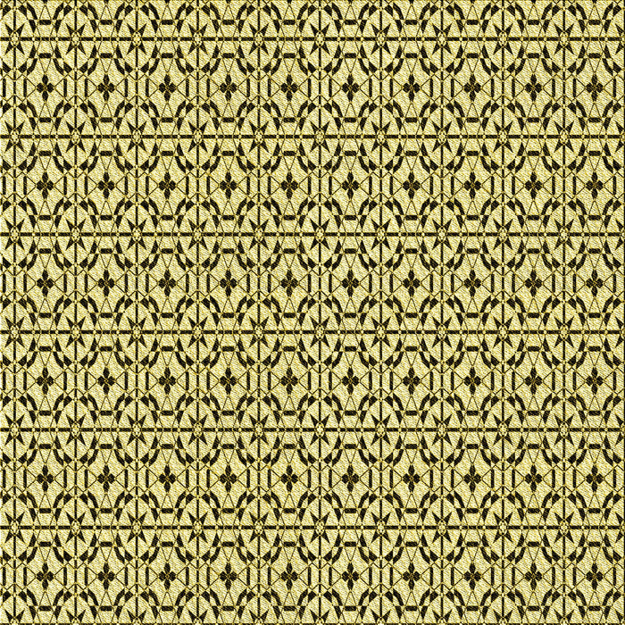 Round Patterned Mustard Yellow Rug, pat954yw