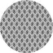 Sideview of Patterned Platinum Gray Novelty Rug, pat955