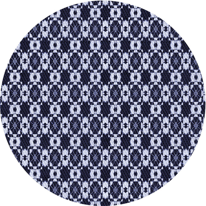 Square Patterned Night Blue Rug, pat956blu