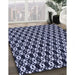 Machine Washable Transitional Night Blue Rug in a Family Room, wshpat956blu