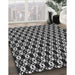 Patterned Cloud Gray Rug in Family Room, pat956gry