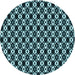 Square Patterned Deep Teal Green Rug, pat956lblu