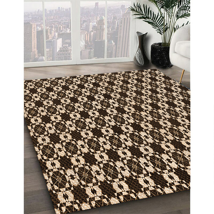 Machine Washable Transitional Black Brown Rug in a Family Room, wshpat956org