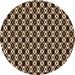 Square Patterned Black Brown Rug, pat956org