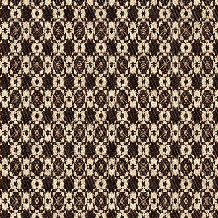 Round Patterned Black Brown Rug, pat956org