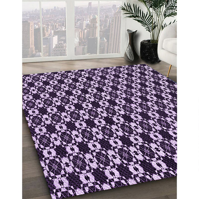 Machine Washable Transitional Bright Lilac Purple Rug in a Family Room, wshpat956pur