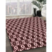 Patterned Pink Daisy Pink Rug in Family Room, pat956rd