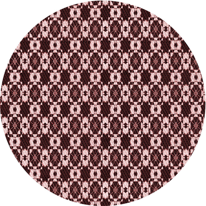 Square Machine Washable Transitional Pink Daisy Pink Rug in a Living Room, wshpat956rd