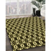 Patterned Metallic Gold Rug in Family Room, pat956yw