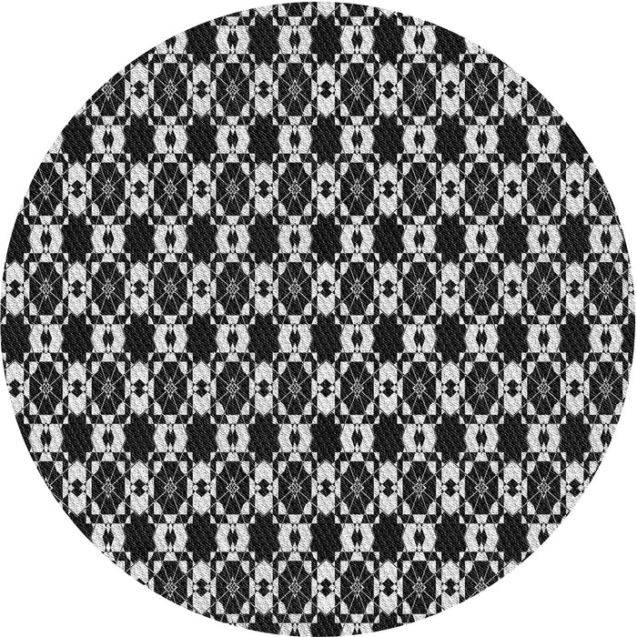 Square Machine Washable Transitional Black Rug, wshpat956