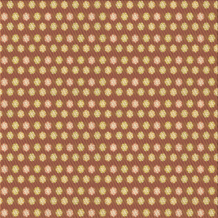 Round Patterned Orange Rug, pat958org