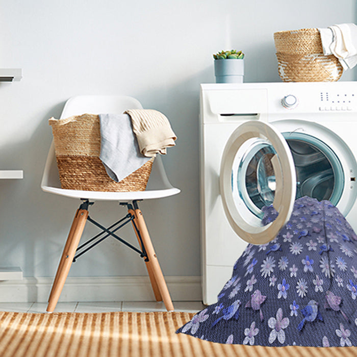 Machine Washable Transitional Deep Periwinkle Purple Rug in a Washing Machine, wshpat959blu
