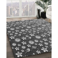 Patterned Black Rug, pat959gry