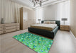 Patterned Lime Mint Green Rug in a Bedroom, pat959lblu