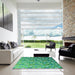 Square Patterned Lime Mint Green Rug in a Living Room, pat959lblu