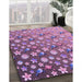 Machine Washable Transitional Pink Plum Purple Rug in a Family Room, wshpat959pur