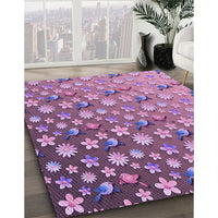 Patterned Pink Plum Purple Rug, pat959pur