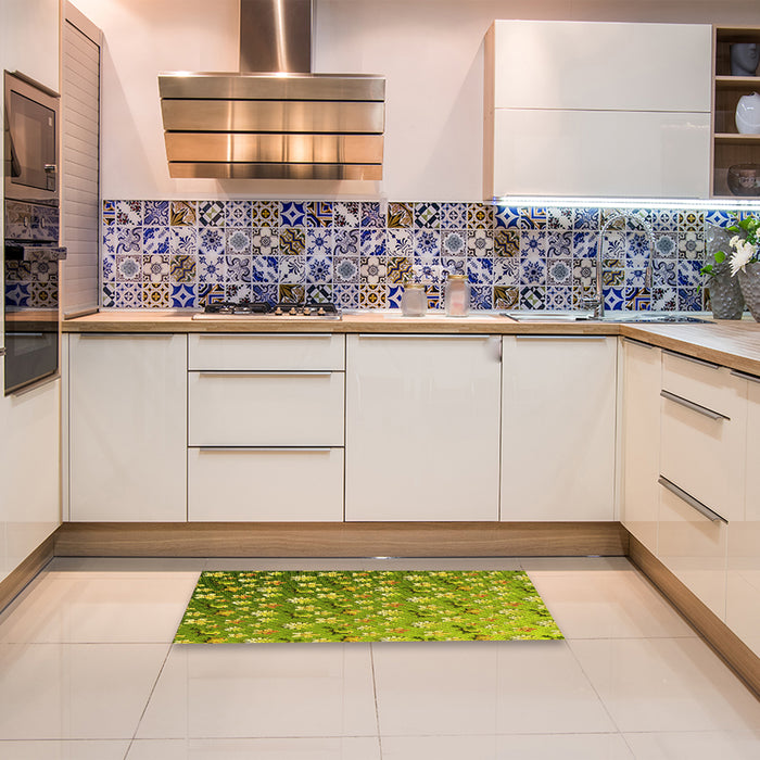 Patterned Green Rug in a Kitchen, pat959yw