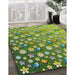 Machine Washable Transitional Yellow Green Rug in a Family Room, wshpat959
