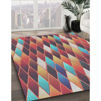 Patterned Brown Red Novelty Rug, pat95