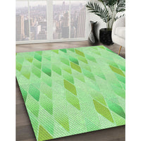 Patterned Green Rug, pat96grn