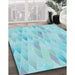 Machine Washable Transitional Blue Rug in a Family Room, wshpat96lblu
