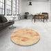 Round Patterned Orange Rug in a Office, pat96org