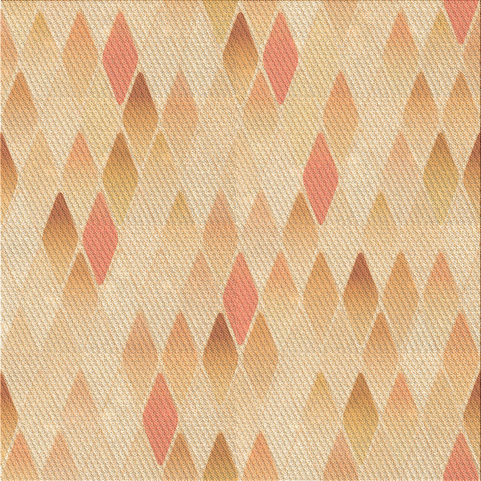 Round Patterned Orange Rug, pat96org