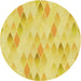 Square Patterned Yellow Rug, pat96yw