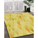 Patterned Yellow Rug in Family Room, pat96yw