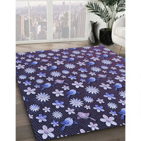 Patterned Plum Purple Rug, pat960blu