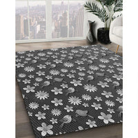 Patterned Dark Gray Black Rug, pat960gry