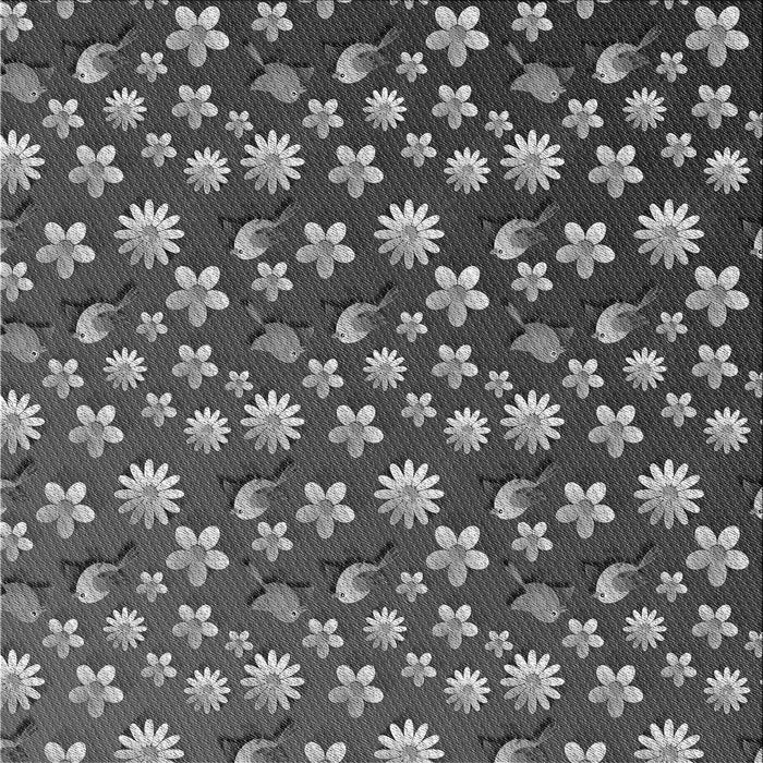 Round Patterned Dark Gray Black Rug, pat960gry