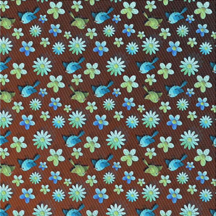 Round Patterned Cadet Blue Green Rug, pat960lblu