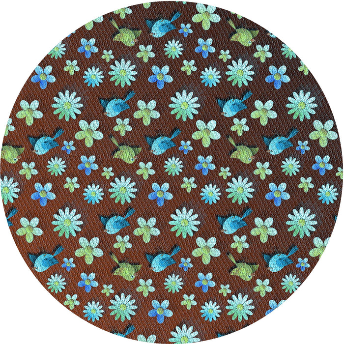 Square Patterned Cadet Blue Green Rug, pat960lblu