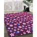 Patterned Medium Orchid Purple Rug in Family Room, pat960pur