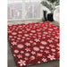 Machine Washable Transitional Red Rug in a Family Room, wshpat960rd