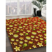 Patterned Orange Gold Rug, pat960yw
