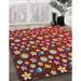 Patterned Red Novelty Rug in Family Room, pat960