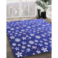 Patterned Sky Blue Rug, pat961blu