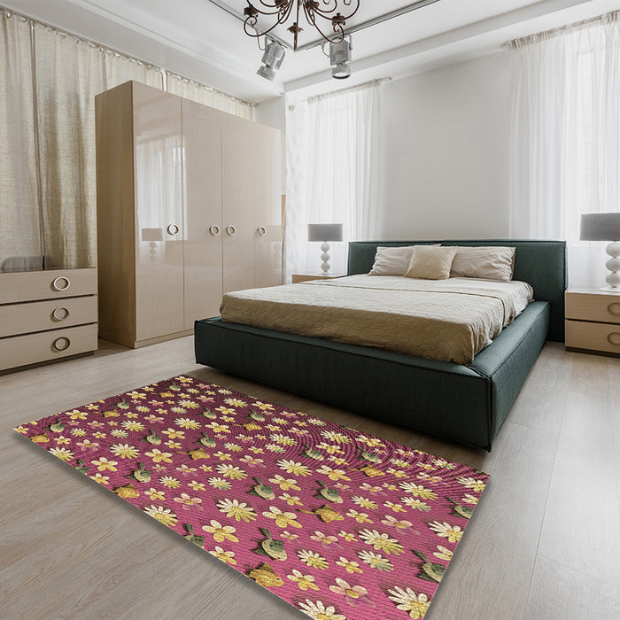Patterned Peru Brown Rug in a Bedroom, pat961brn
