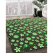 Machine Washable Transitional Green Rug in a Family Room, wshpat961grn