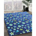 Machine Washable Transitional Blueberry Blue Rug in a Family Room, wshpat961lblu