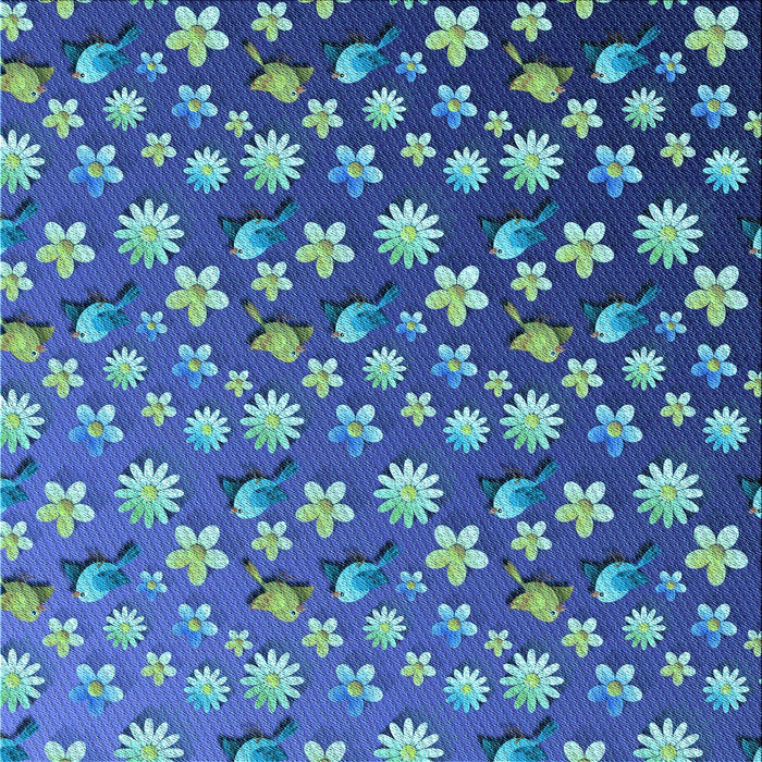 Round Patterned Blueberry Blue Rug, pat961lblu