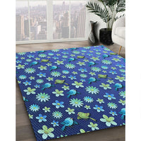 Patterned Blueberry Blue Rug, pat961lblu